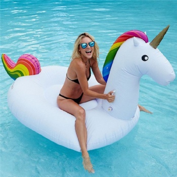  Giant Fun PVC Slice Lounge Swimming Custom Inflatable Toy Unicorn Pool Float	