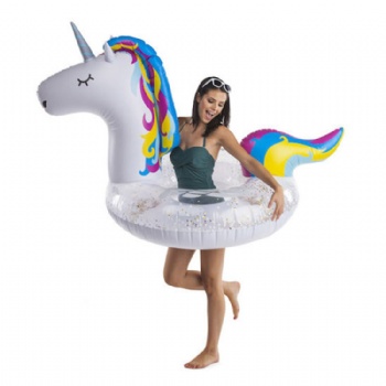 giant inflatable unicorn pool float with sparking sprinkles