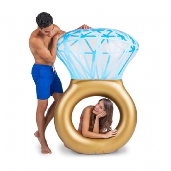  New inflatable diamond swimming ring and jewel ring on water lifesaving ring	