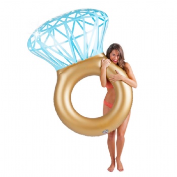  New inflatable diamond swimming ring and jewel ring on water lifesaving ring	