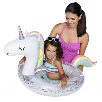  Inflatable Sparkles Unicorn Baby Seat kids water play pool toy	