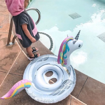  Inflatable Sparkles Unicorn Baby Seat kids water play pool toy	