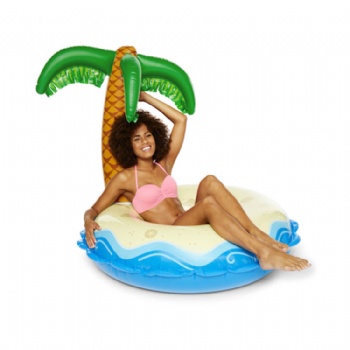 Giant inflatable island oasis swimming ring pool float
